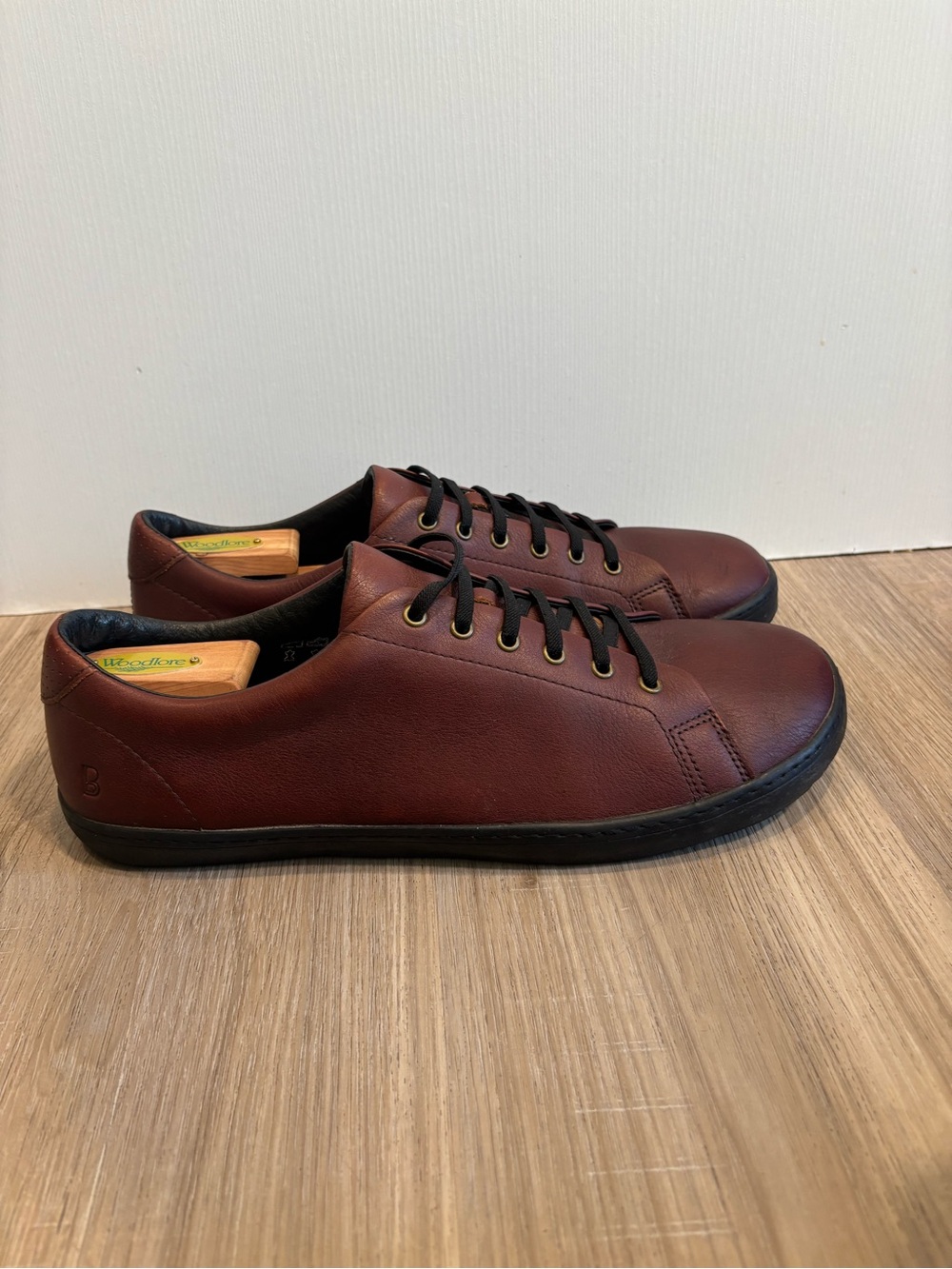 Birchbury Bramfords Mens Pebbled Leather Low Top Sneakers 13 US 46 EU Minimalist